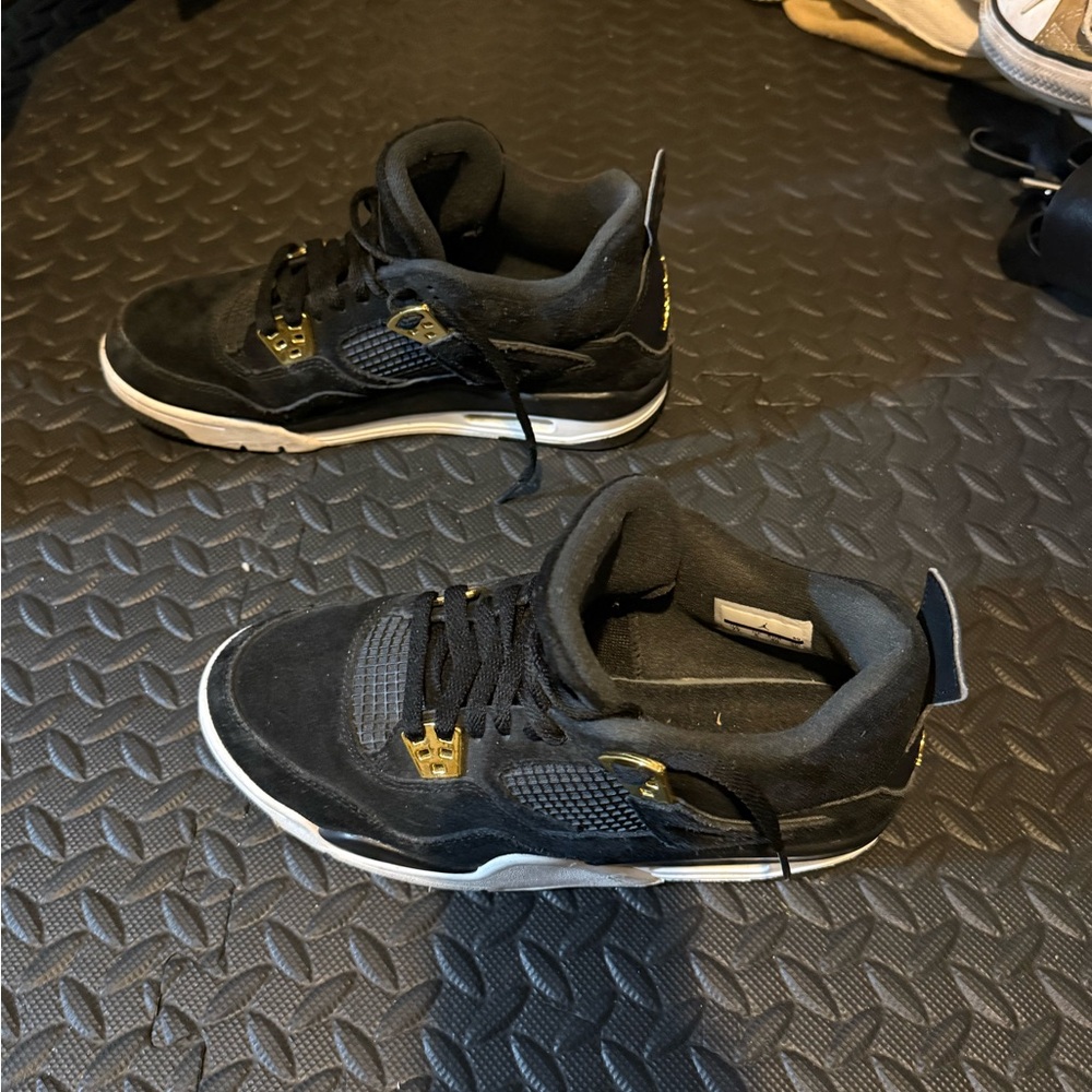 Jordan Black and Gold Kids Sneakers